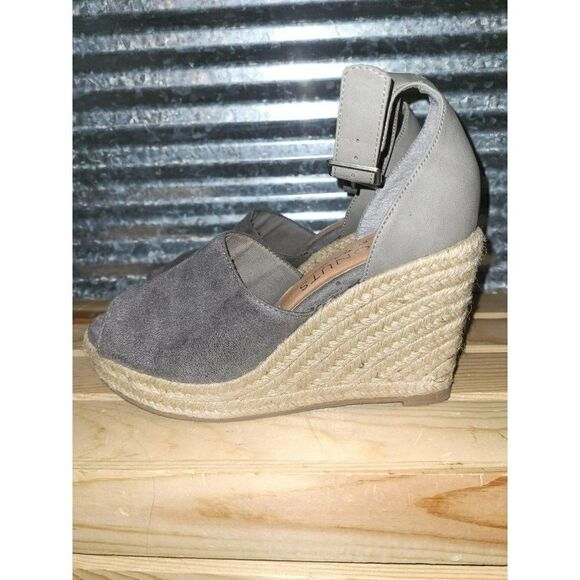 Coconuts By Matisse Flamingo Suede Leather Espadrille Wedge Sandals Size 7 - Picture 1 of 5